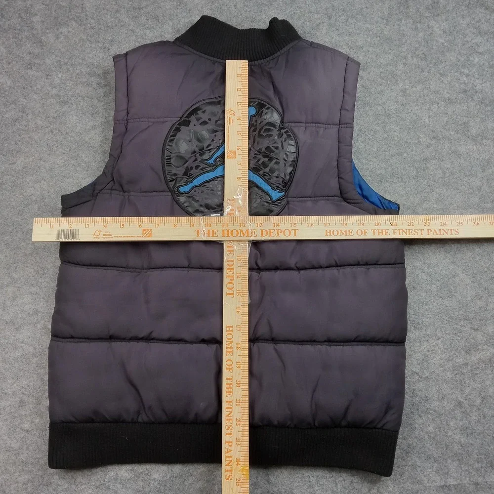 Jordan Vest Youth XL Black Blue Quilted Zip Sleeveless Jumpman Patch Logo Puffer